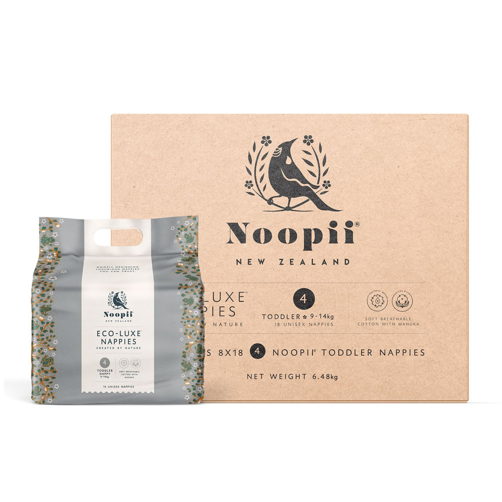 Эко подгузники Noopii, L, 4 размер, для детей 9-14 кг, кор. 144 шт Toddler Nappies гипоаллергенные  #1