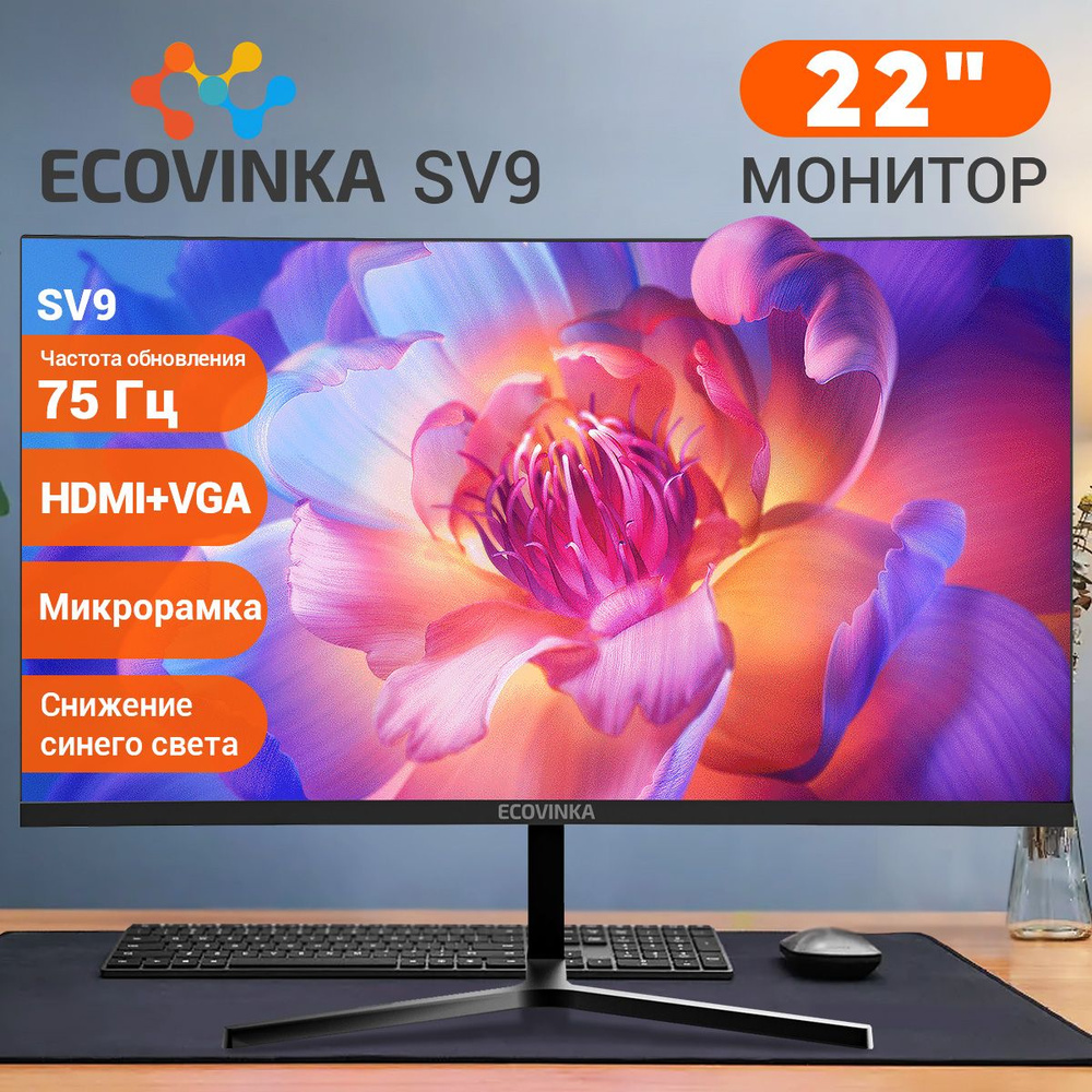 ECOVINKA 22" Монитор 75Hz/100Hz, черный #1