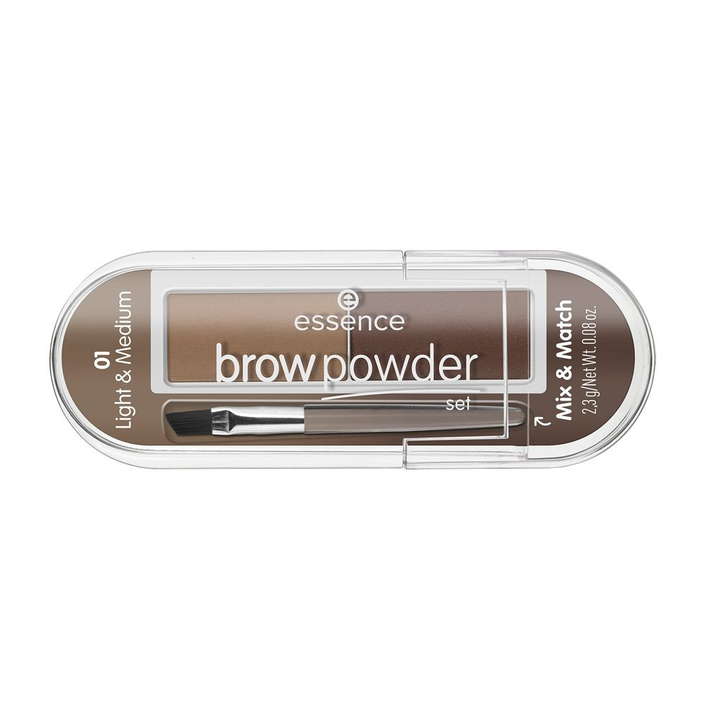 Essence Матовые тени для бровей с кисточкой Brow Powder Set тон 01 blond  #1