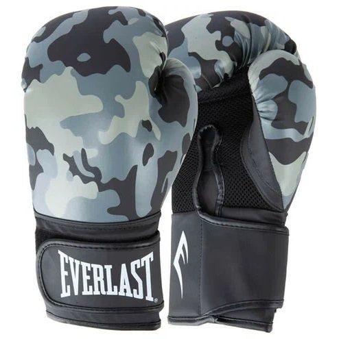 Перчатки тренировочные Everlast Spark_размер 16 oz_серый/камуфляж_искусственная кожа  #1