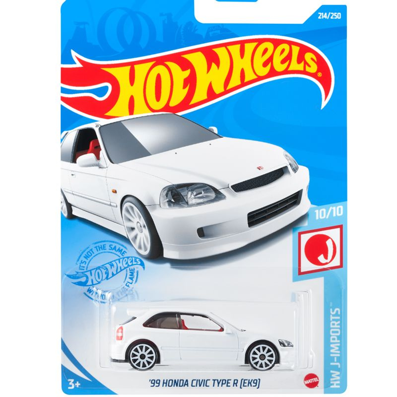 Машинка Mattel Hot Wheels 2021 C4982 99 Honda Civic Type R Ek9 White #1