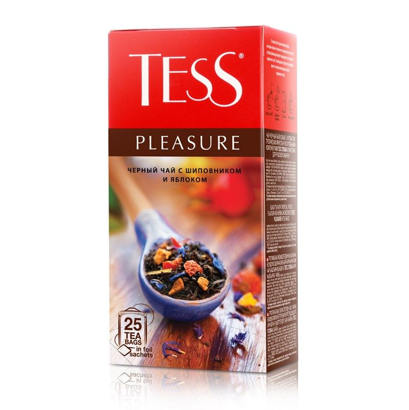 Чай Tess Pleasure черный с шиповником и яблоком (1.5г x 25шт), 38г #1