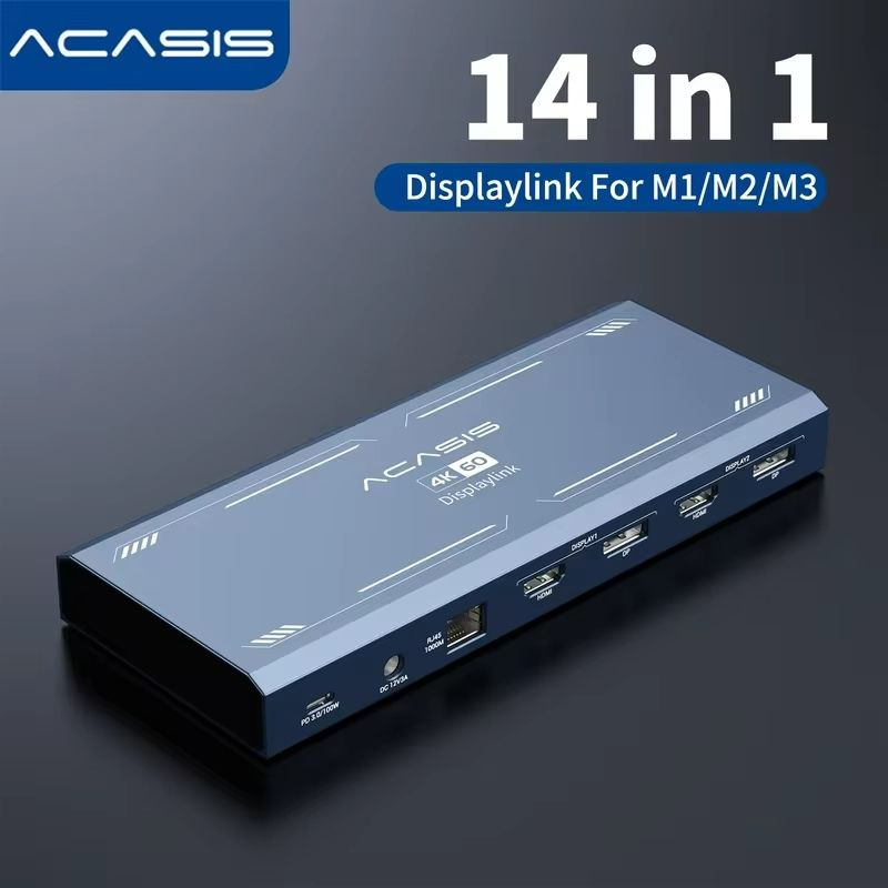 Док-станция ACASIS Displaylink Dual Monitor для MacBook M1/M2/M3/Windows, док-станция для ноутбука USB #1