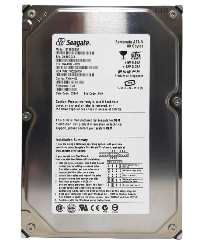 Seagate 80 ГБ Внутренний жесткий диск (9W4002)  #1