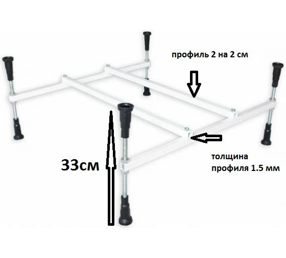 Каркас для душевого поддона 120х80 см., Ulitka