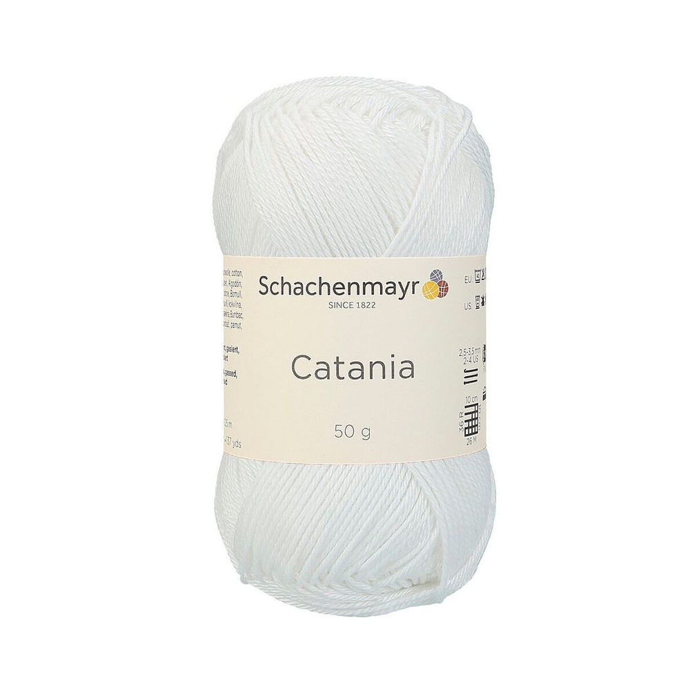 Catania /Катания/ пряжа Schachenmayr Originals, 100% хлопок, 50г/125м, арт. 9801210 цвет 00106, weiss #1