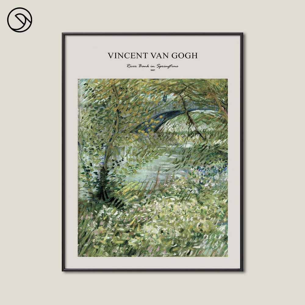 Постер на стену в раме 50х70 Postermarkt Vincent van Gogh River Bank in Springtime #2  #1