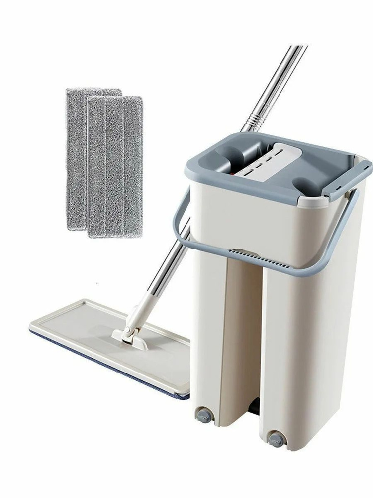 Швабра с отжимом и ведром для мытья полов комплект для уборки 12 л ...