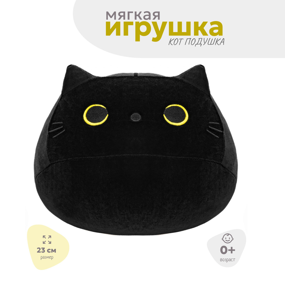 Игрушка-подушка Кот лупоглазик с большими глазами 23 см #1