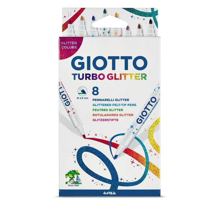 Фломастеры Giotto Turbo Glitter, 8 цветов, пастель (4263001X) #1