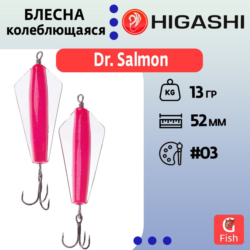 Блесна колеблющаяся HIGASHI Dr. Salmon 13g #03 #1