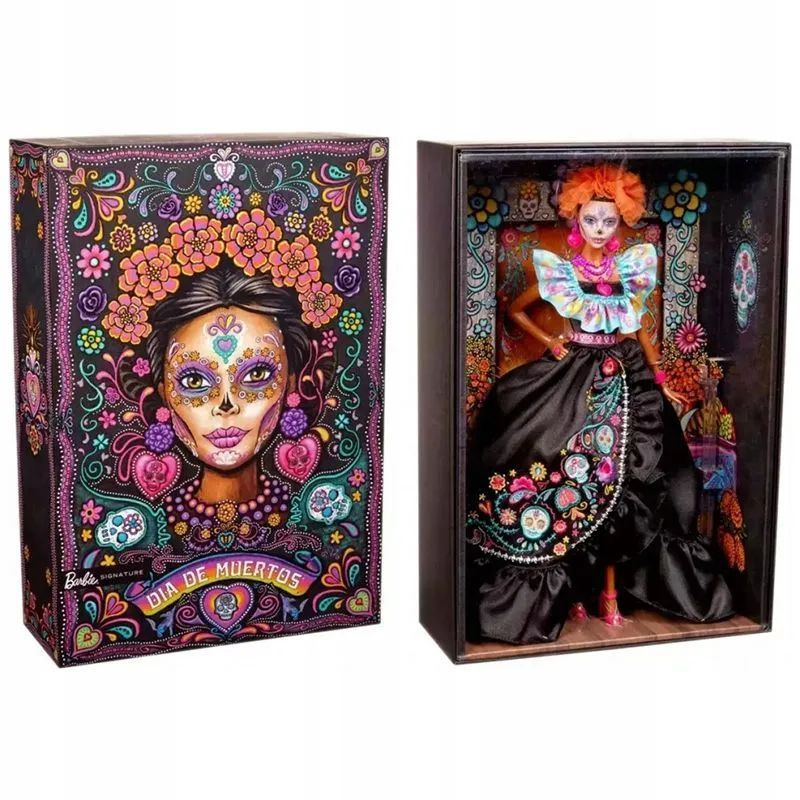 Кукла Barbie Mattel Dia De Muertos 2024 - Коллекционная кукла Барби в длинном черном платье - Барби HRM72 #1