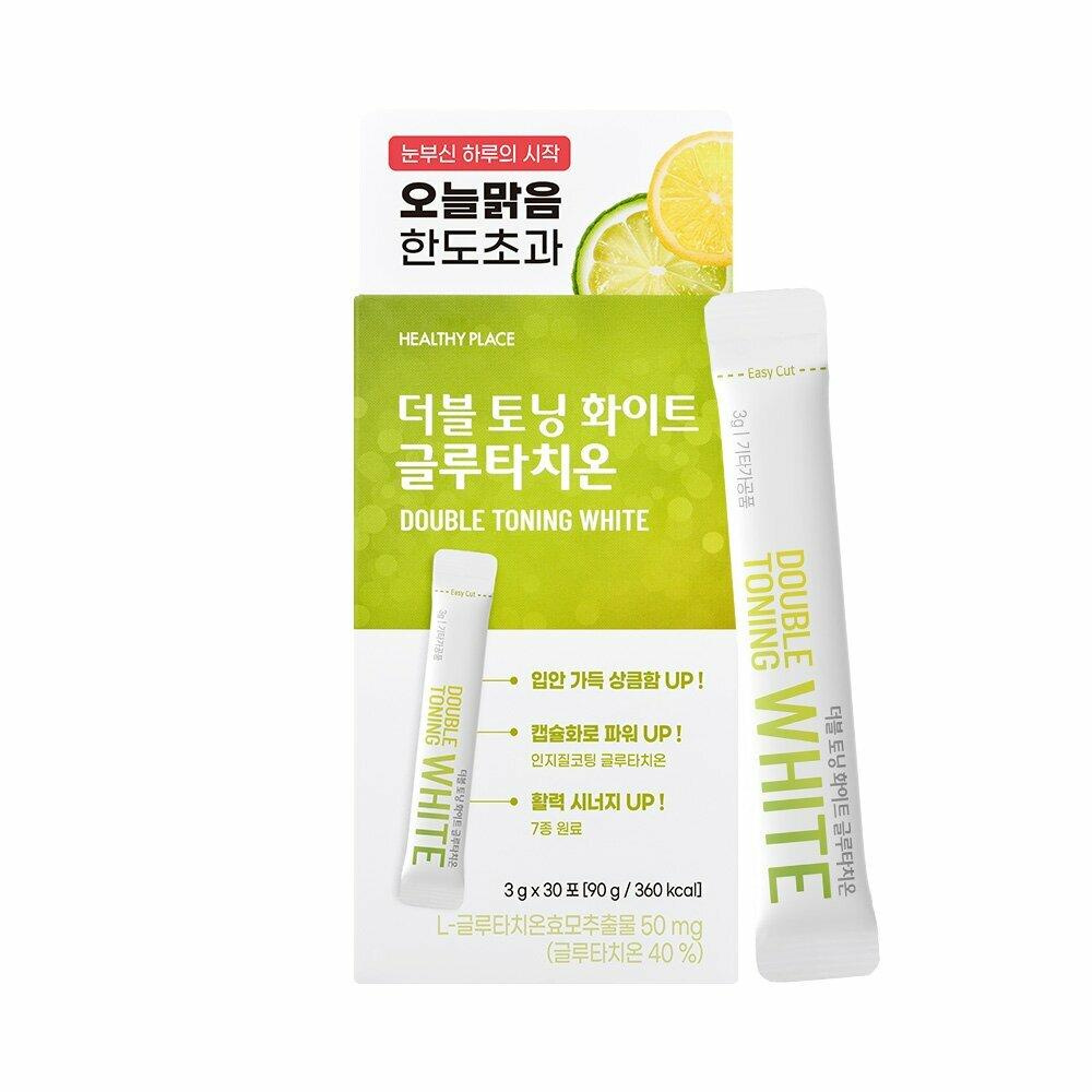 Двойной тонизирующий белый глутатион (коктейль для красоты) Healthy Place  Double Toning White 30 саше по 3 г купить на OZON по низкой цене  (2148114833)
