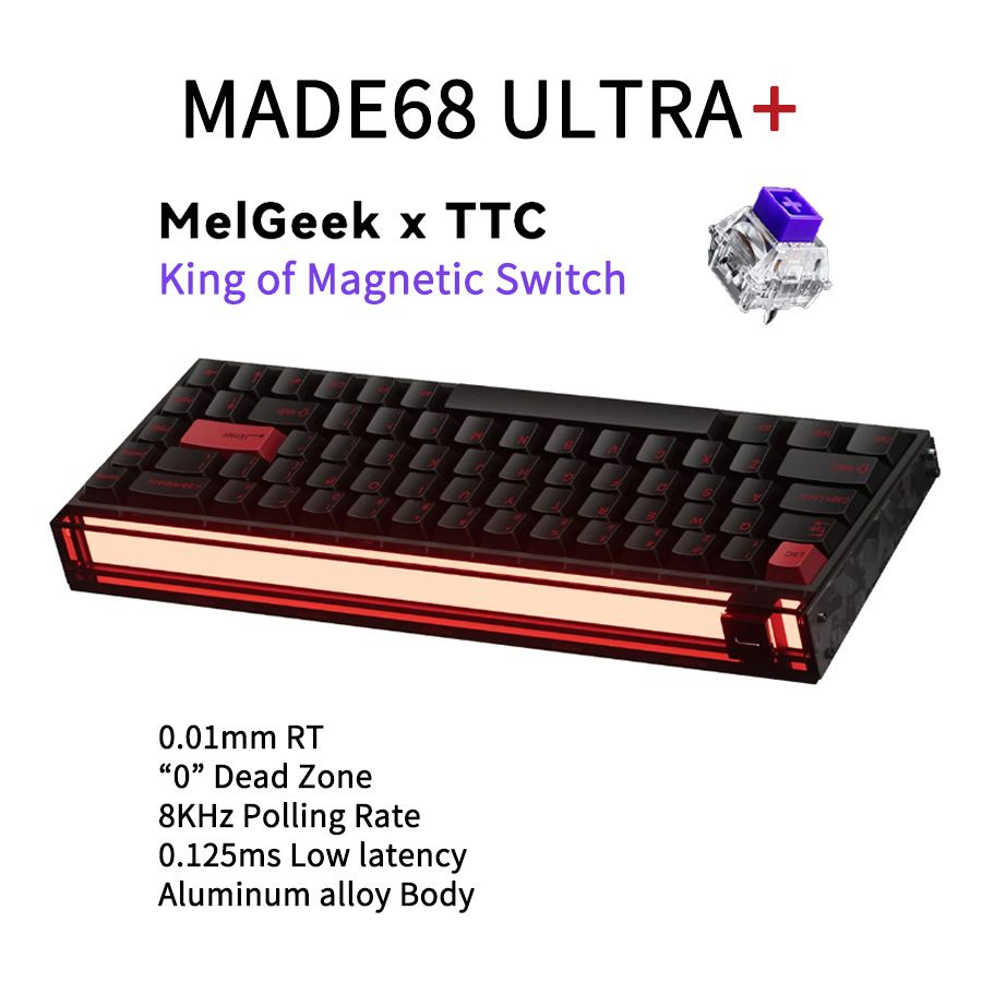 MelGeek Игровая клавиатура проводная Made68 Ultra+ RGB Violet