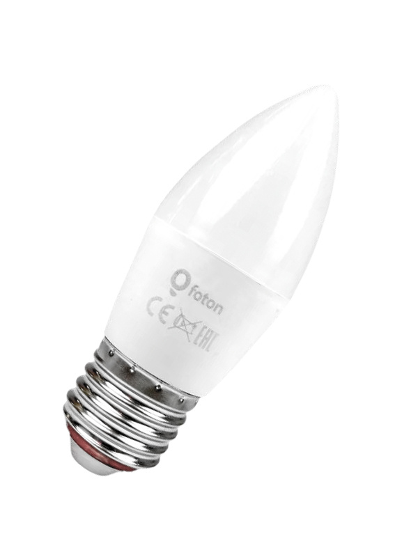 Светодиодная лампочка E27 7,5 Ватт холодный свет свеча FL-LED C37 6400К 700лм Foton Lighting #1