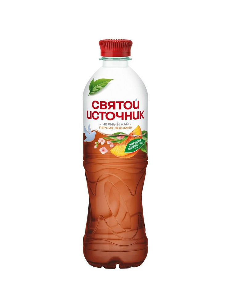 Холодный чай Святой Источник со вкусом персика и жасмина чёрный, 500мл ...