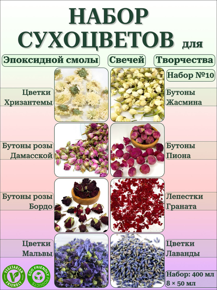 Набор сухоцветов для эпоксидной смолы, свечей и творчества - НАБОР №10 #1