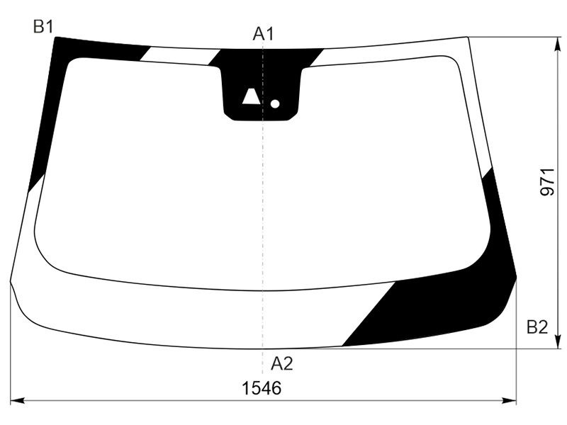 Стекло лобовое (Датчик дождя/ Молдинг) Toyota Camry (XV50) 11-18 / Camry UAE/USA 11-17 (уценка на 10