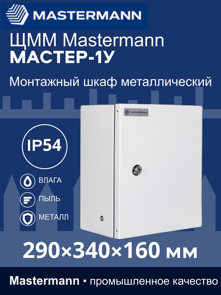 Шкаф монтажный металлический (ЩММ) навесной Mastermann МАСТЕР-1У, IP66, 1U, серый #1