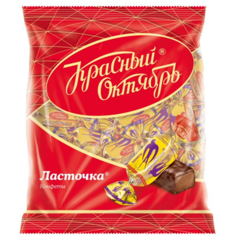 Конфеты шоколадные Красный Октябрь Ласточка, молочные с добавлением апельсиновой подварки, 250 г #1