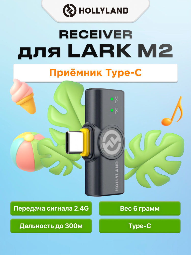 Приёмник Hollyland Lark M2 Type-C Receiver Чёрный купить на OZON