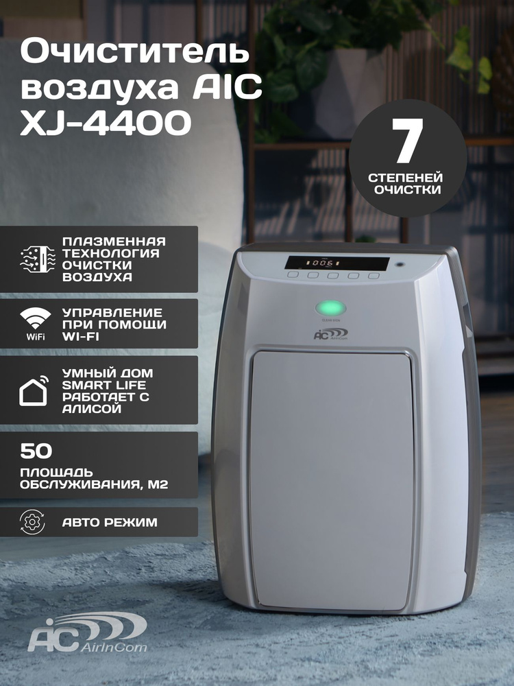 Очиститель воздуха AIC XJ-4400, HEPA, Уголь, Плазма, WI-FI, Ионизатор, Авторежим, белый #1