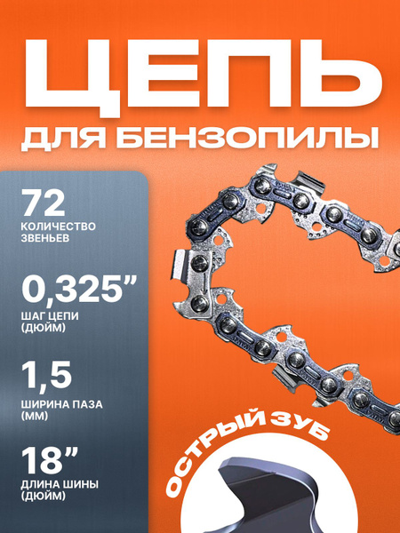 Цепь для бензопилы Хутер BS-45, BS-52M, Чемпион 251-18, 362-18