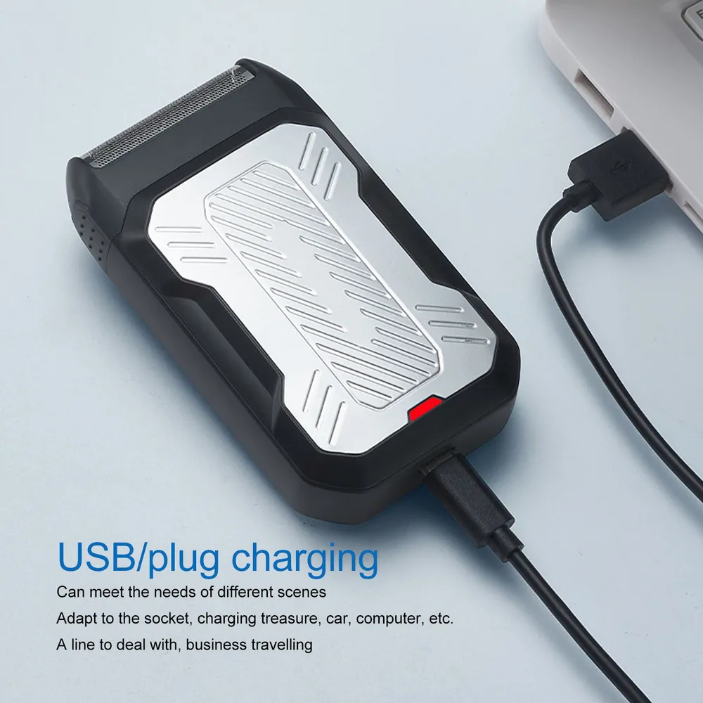 2-в-1 фольга-резак, USB, сменная головка, для бороды/лысых 19