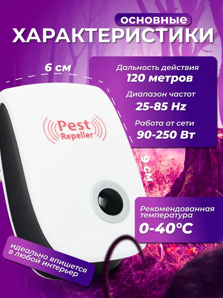 Отпугиватель мышей / насекомых / вредителей ультразвуковой, вариант, фото 4