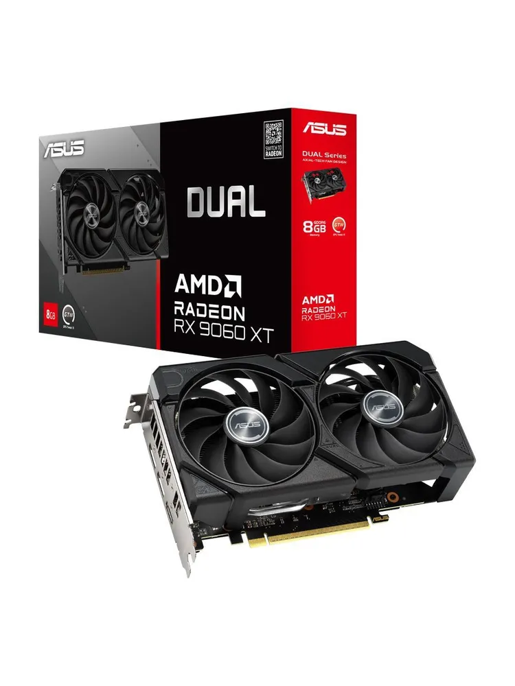 ASUS Видеокарта Radeon RX 9060 XT Dual 8 ГБ (DUAL-RX9060XT-8G)