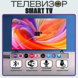 Телевизор Fevitez Google Smart TV Premium 32" 4K UHD 2025 и с голосовым управлением Google Assistant от дочерний компании SONY 32″ 4K UHD, черный матовый, черно-серый