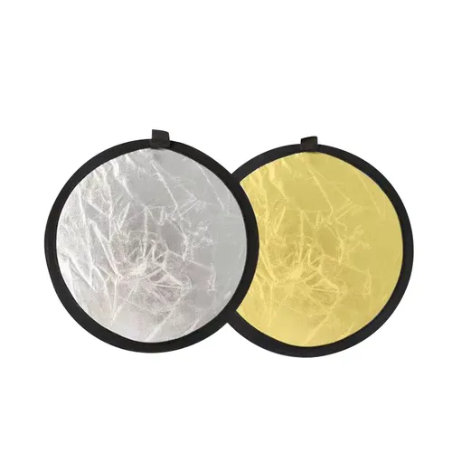 Портативный складной отражатель 30 см 2-в-1 (золото/серебро) для фотосъемки, подсветки и селфи