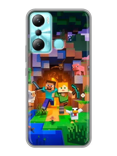 Чехол для Infinix Hot 20i с принтом Minecraft Майнкрафт (для мальчика) на Инфиникс Хот 20i