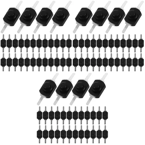 Черный миниатюрный фиксатный кнопочный переключатель для электроприборов, комплект из 150 шт