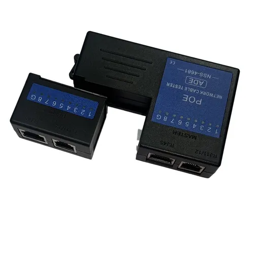 Миниатюрный тестер кабелей RJ45 для CAT5, 6, 7, UTP, LAN, поддержка PoE.