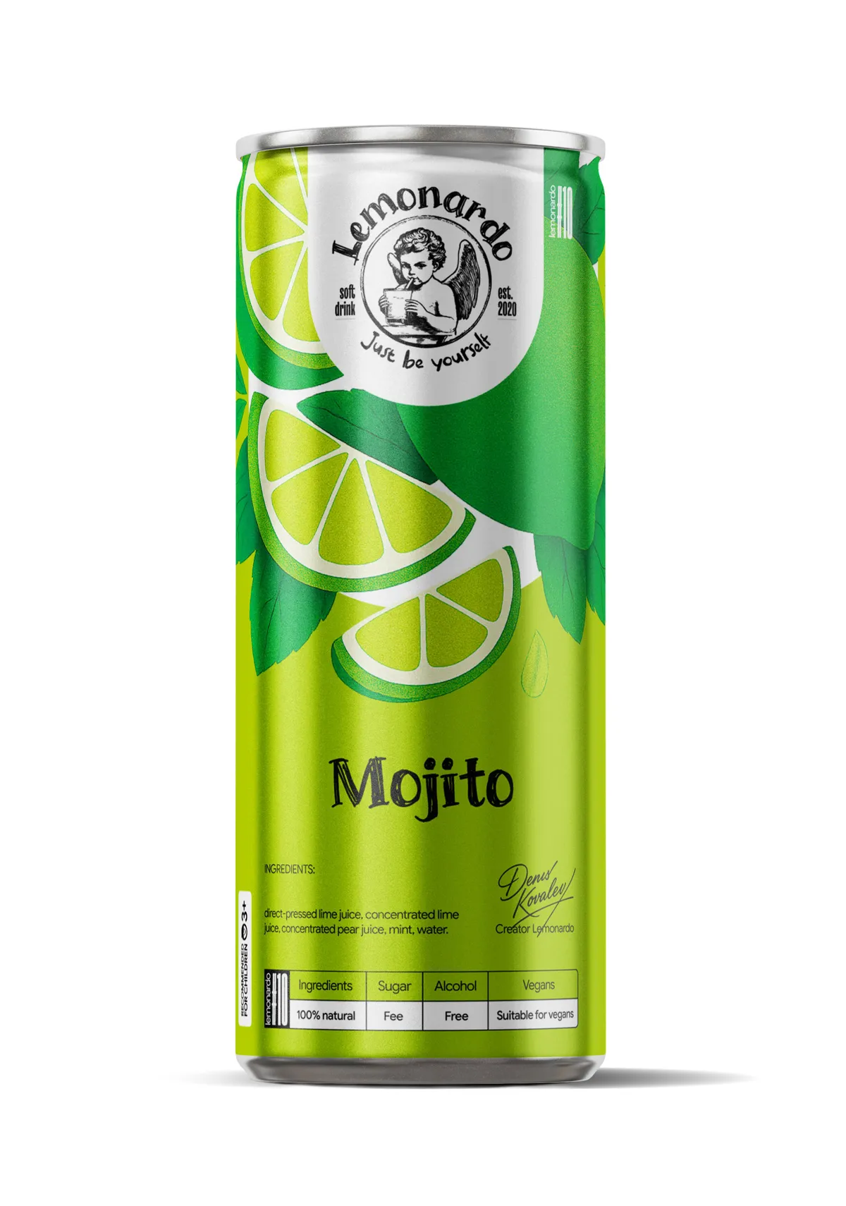 Безалкогольный мохито без сахара / Lemonardo Mojito, 330мл.