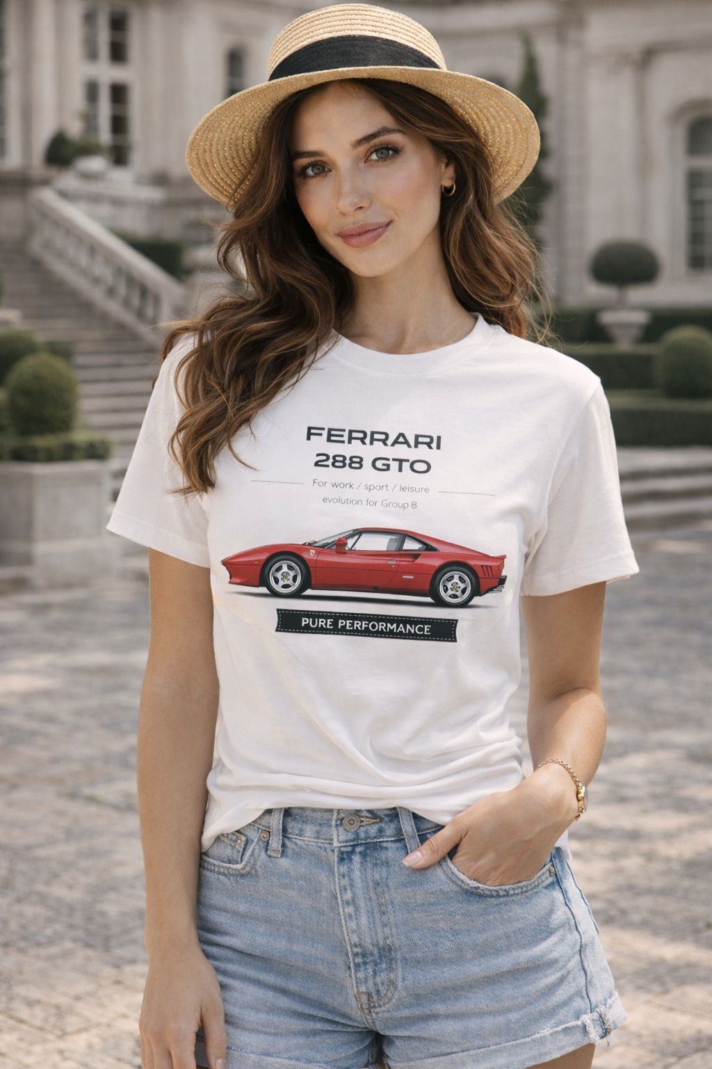 Футболка белая в стиле Ferrari 288 GTO