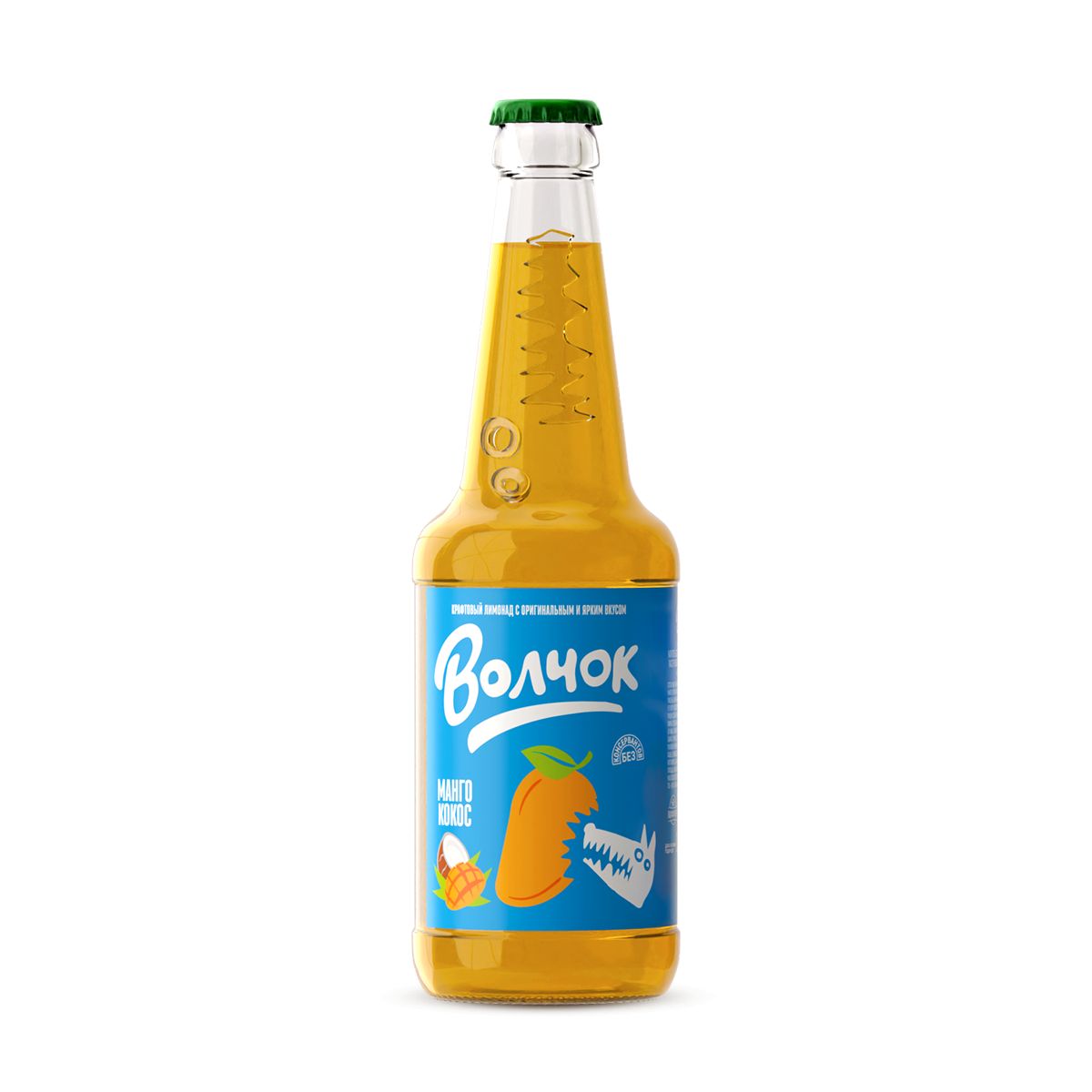 Лимонад крафтовый Волчок Манго-Кокос, 0,45 л