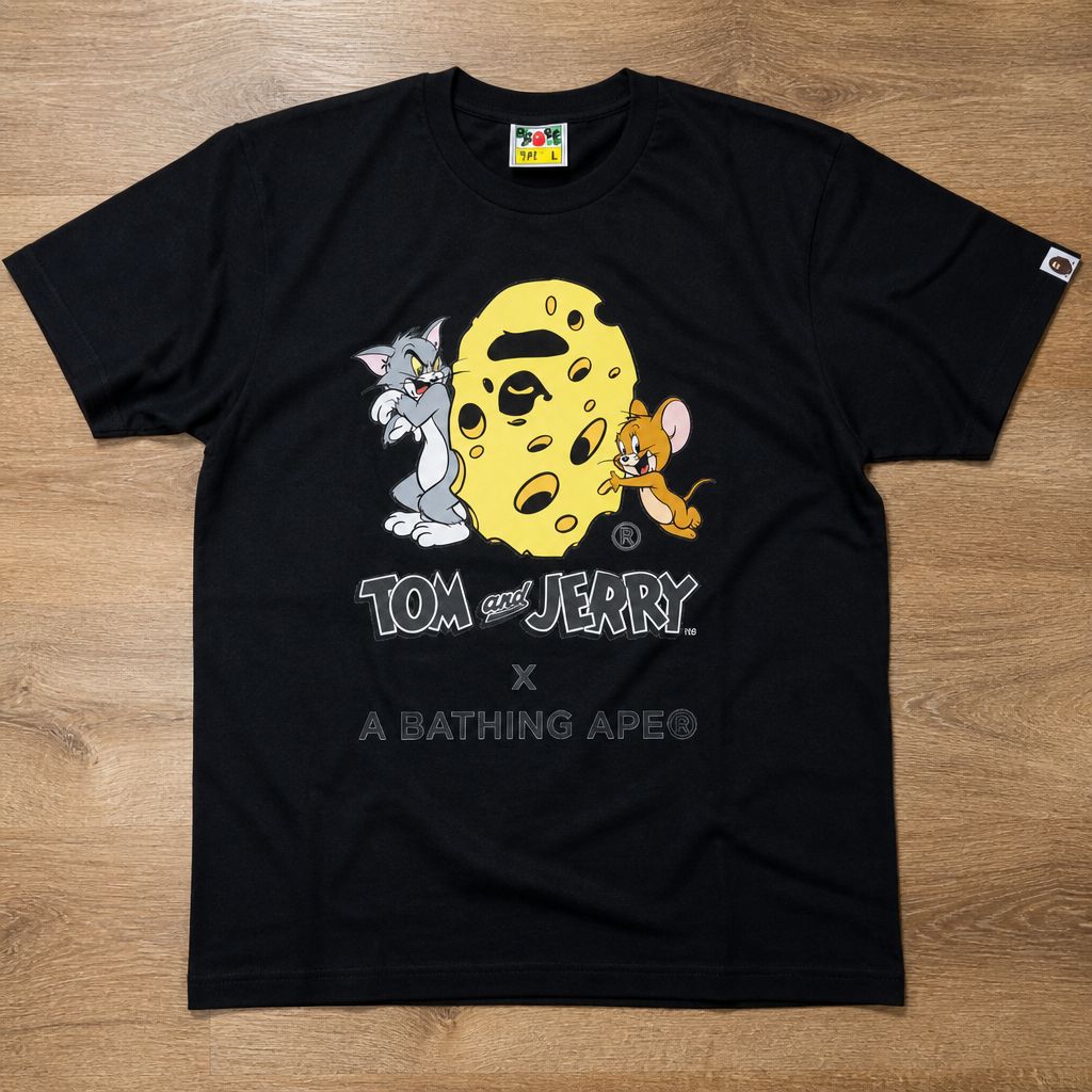 Футболка bape x Tom and Jerry Cheese Ape Head