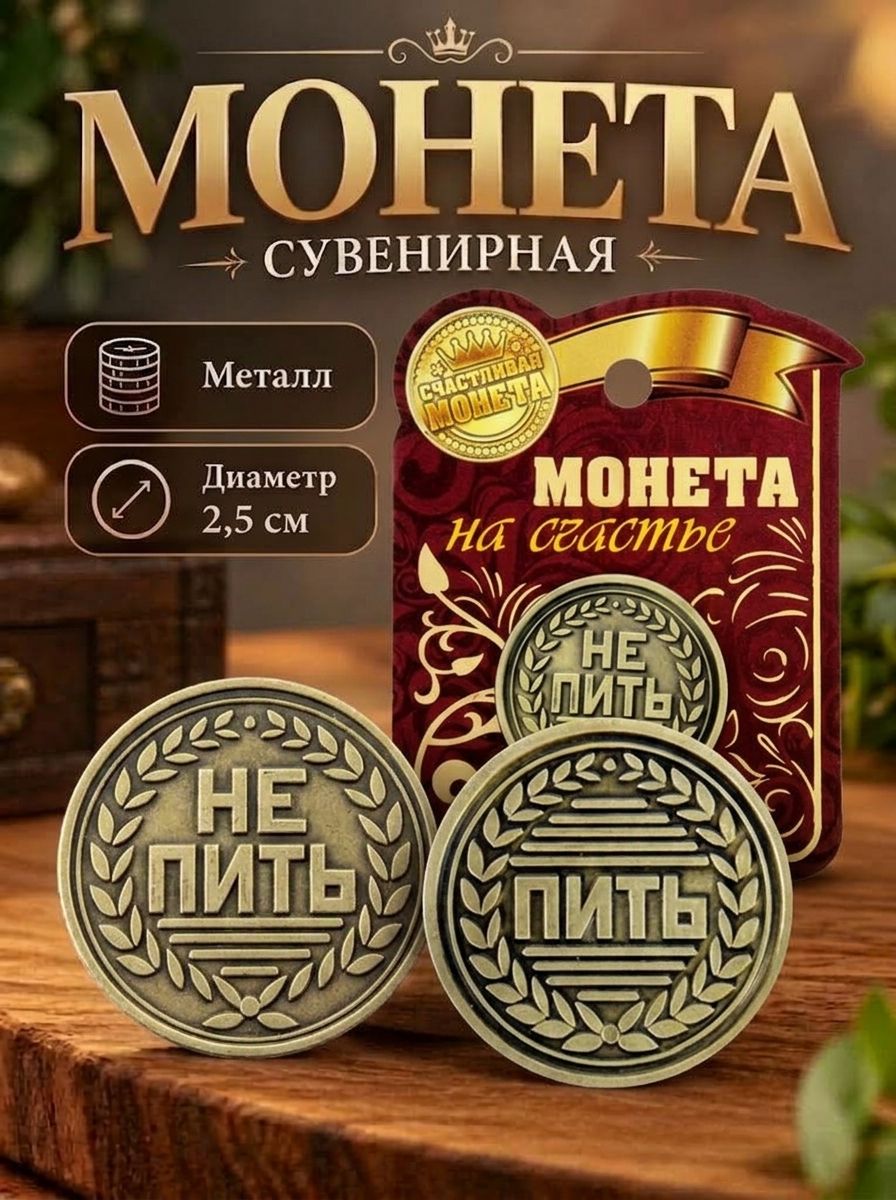 Монета сувенирная "Пить - Не пить"