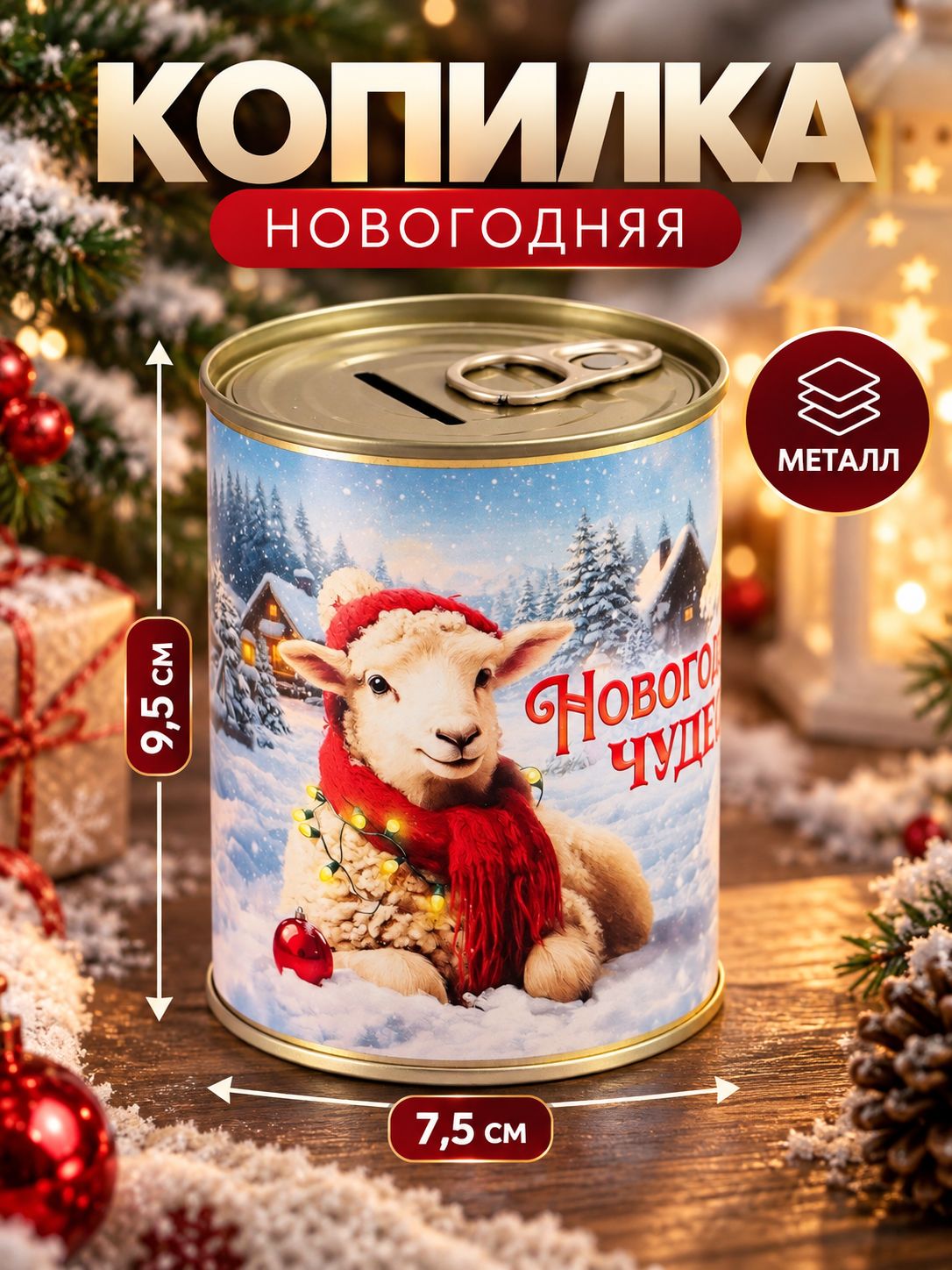 Копилка для денег "Новогодняя"