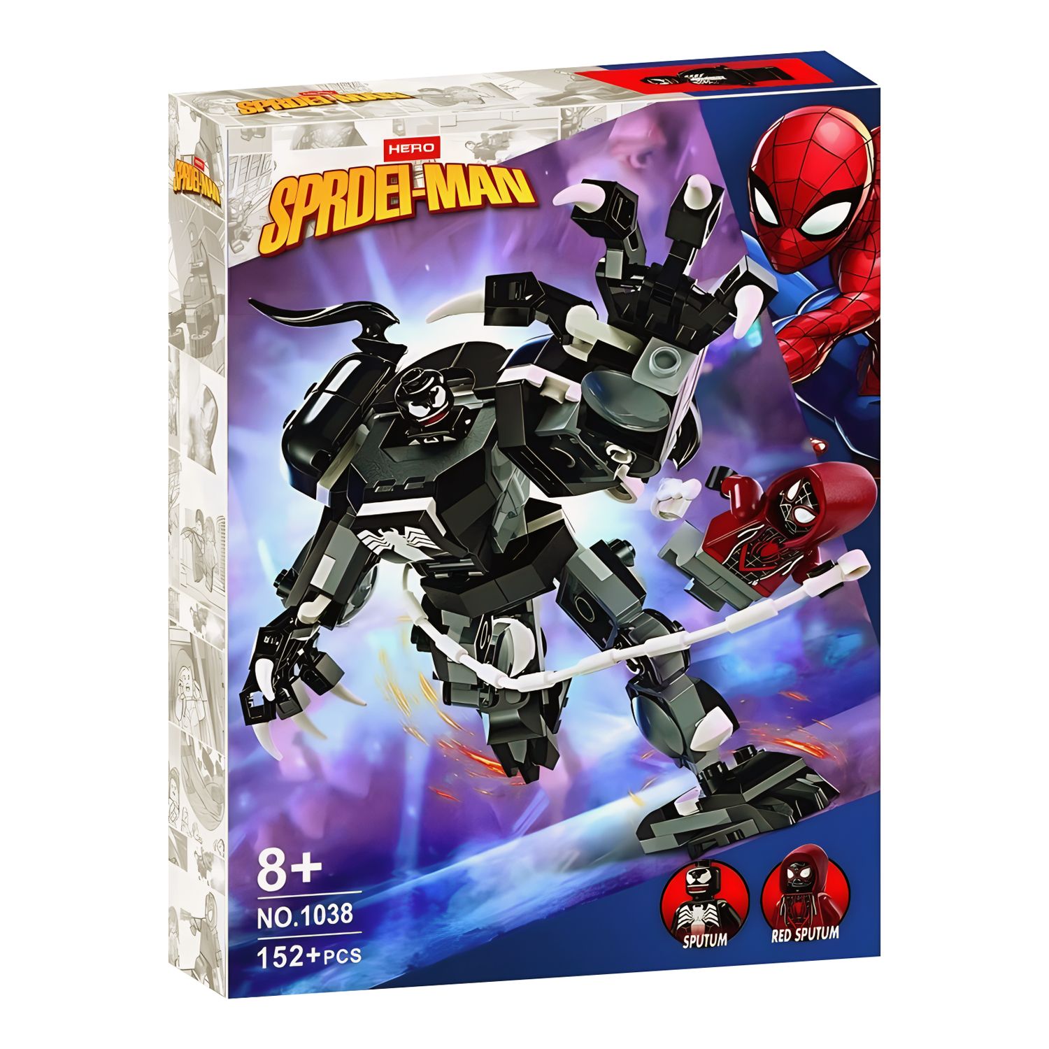 КонструкторKSZSuperHeroes:Веномвробото-бронепротивМайлзаМоралеса,152дет.(KZ_1038)/совместимс76276