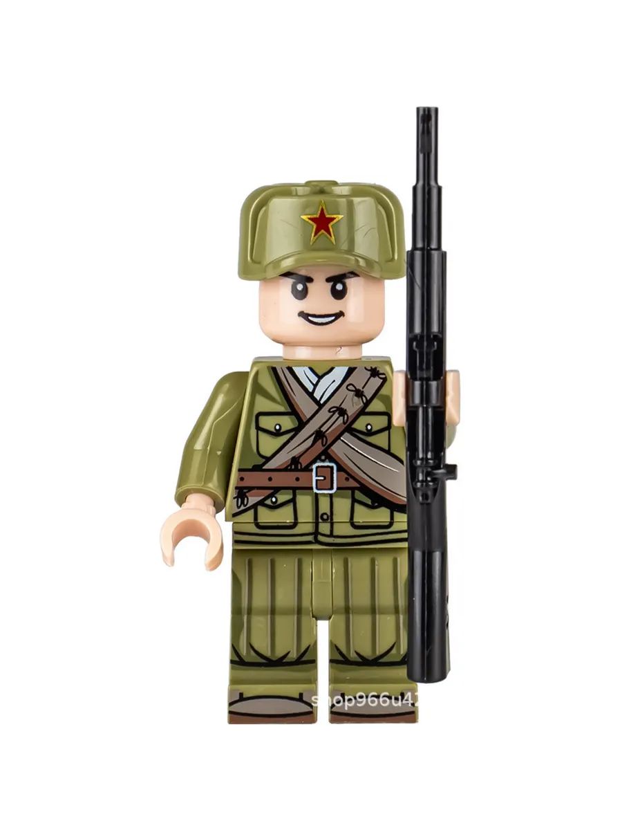Фигурка солдат красной армии / Военный с оружием / Минифигурка Военного