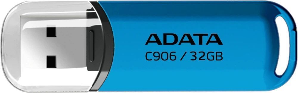 ADATA 32 ГБ USB-флеш-накопитель AC906 (AC906-32G-RWB), USB 2.0, до 20 Мб/сек, Пластик, синий