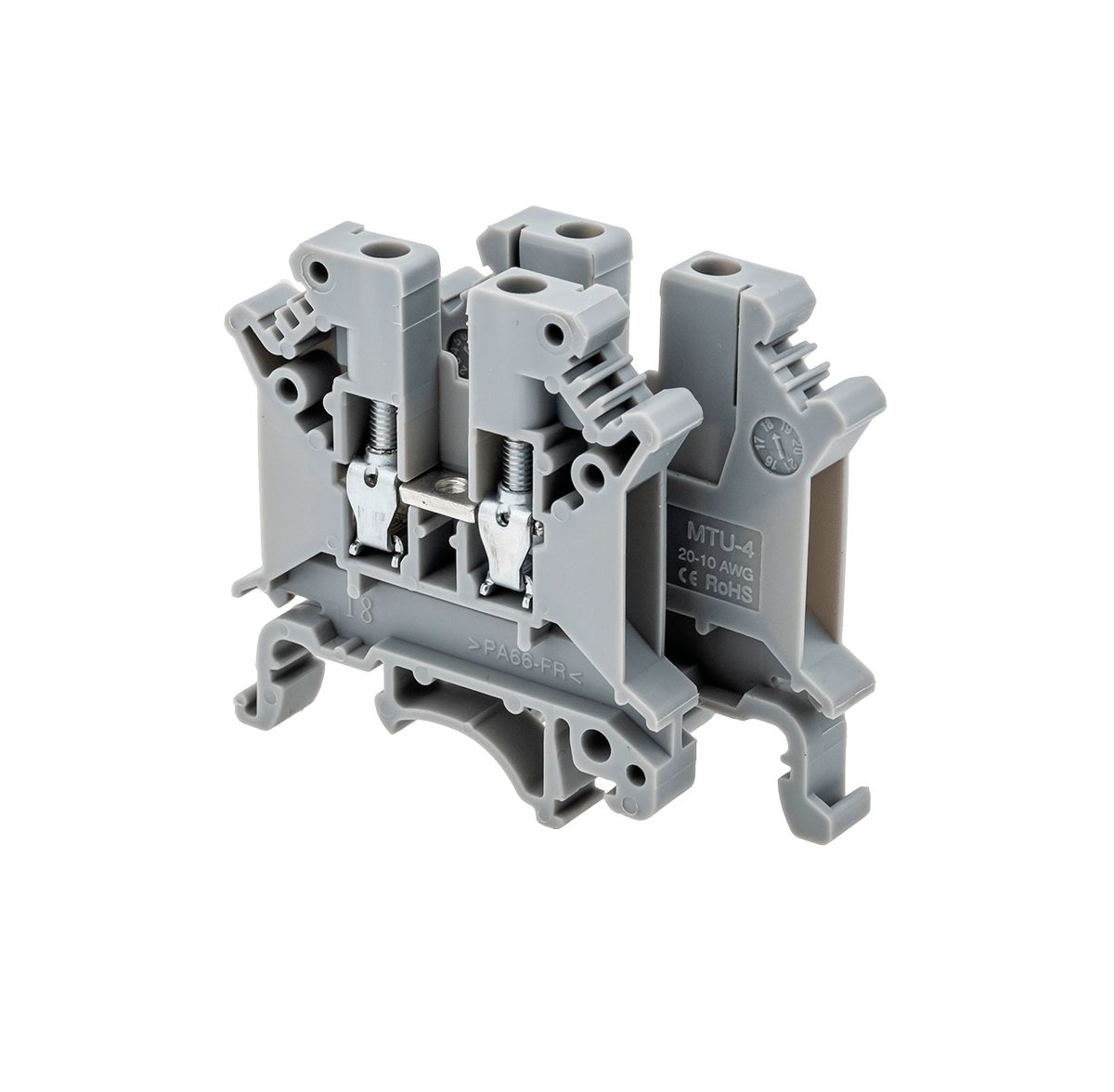 Клеммавинтоваяпроходная,4мм,сераяMTU-4MEYERTEC