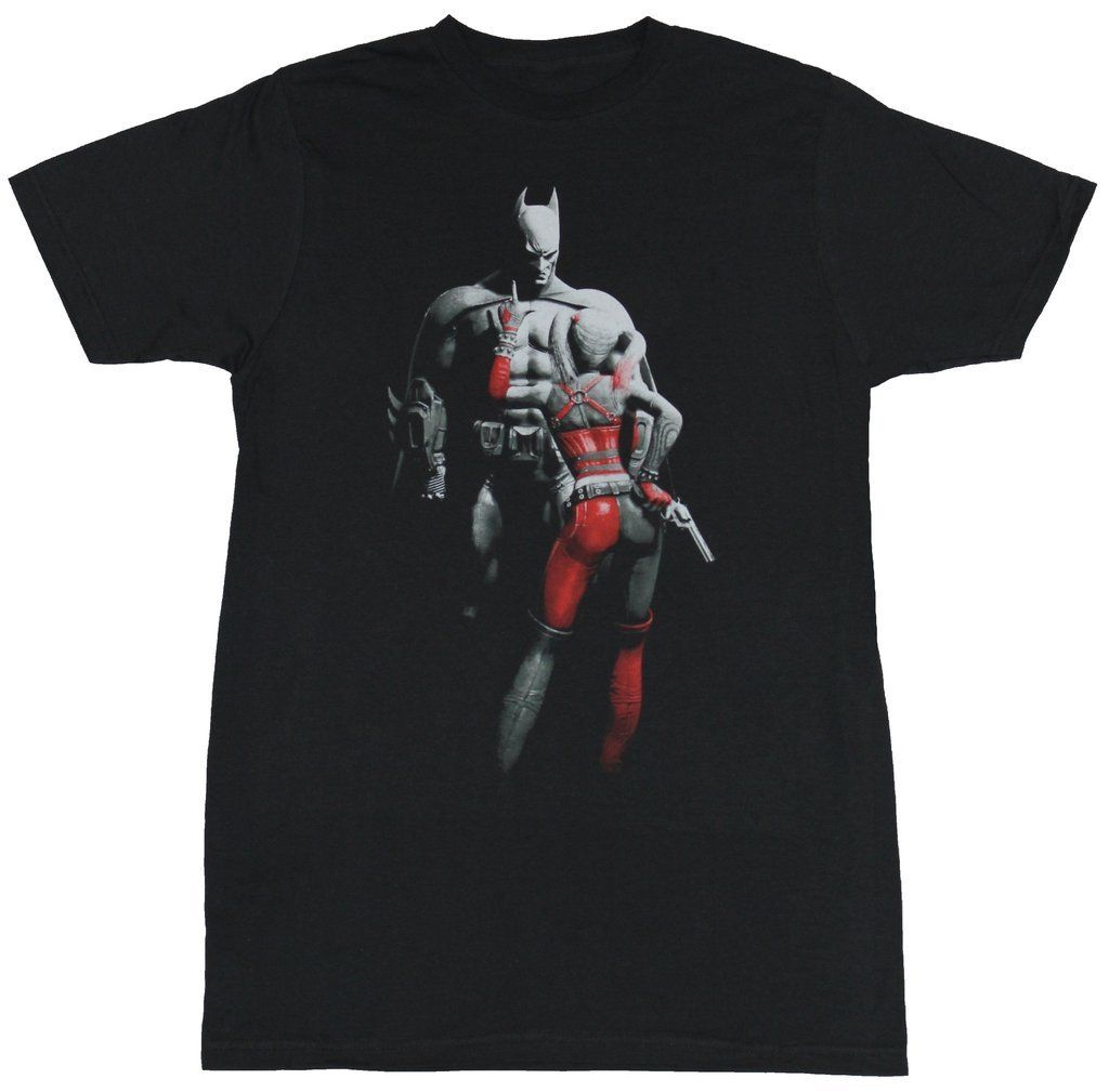 ФутболкаФутболкаArkhamOriginsMensBatman&HarleyQuinnCharcoalShirtNewXSM