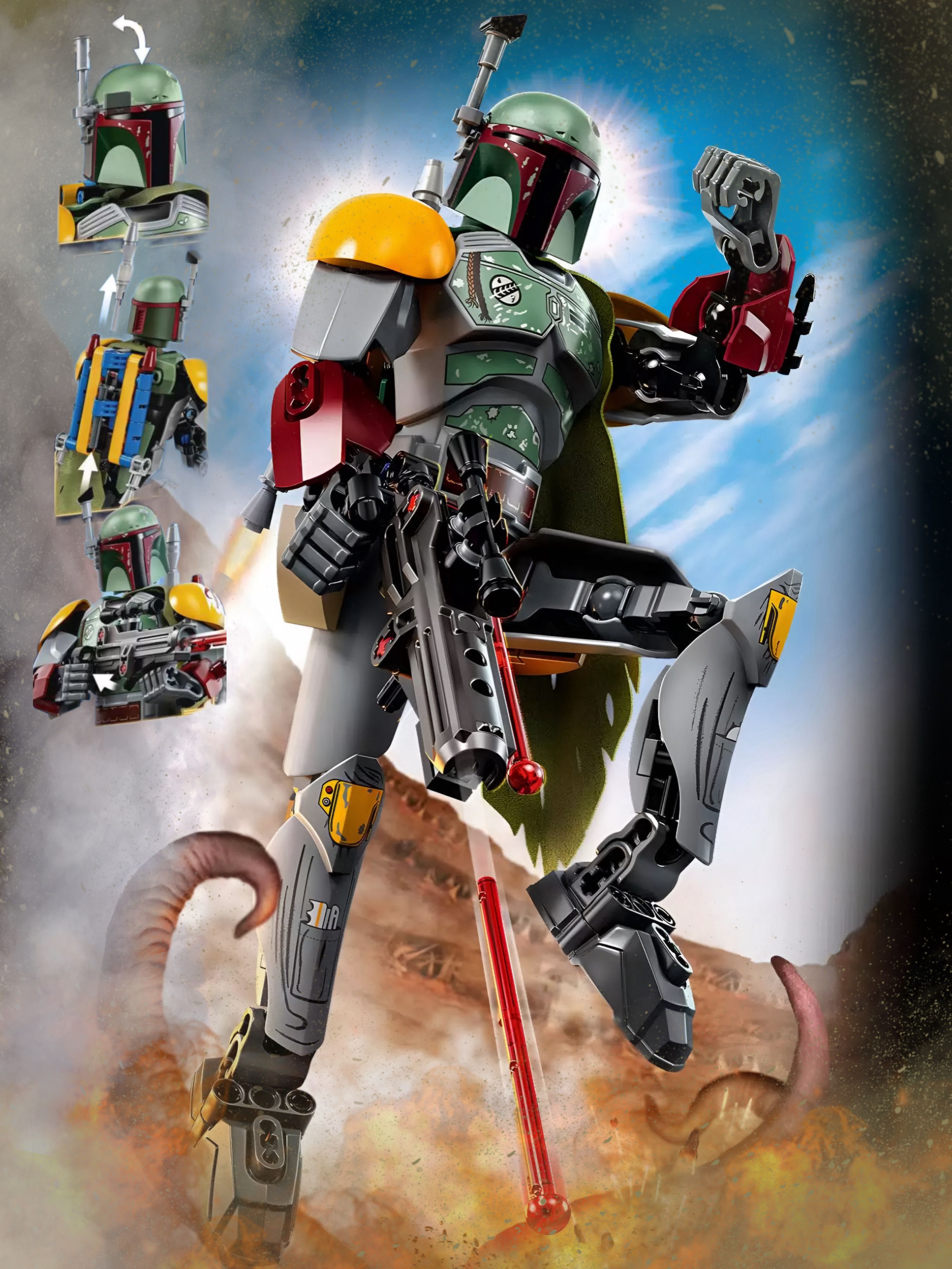 КонструкторStarwars(Звездныевойны)-БобаФетт,144+детали,фигурка-игрушкадлядетей..