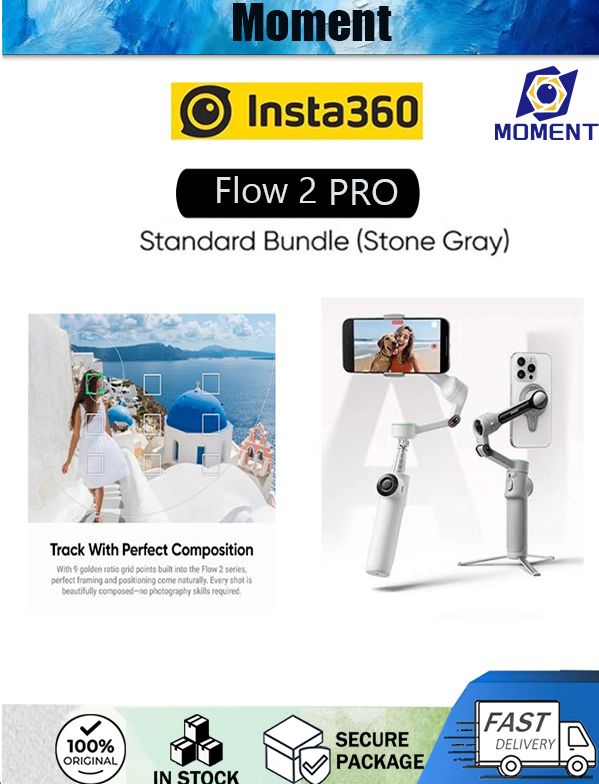 insta360Flow2Proстабилизатордлясмартфона3-осевойСтандартнаяверсияпакета,серый(Стандартныйкостюм)