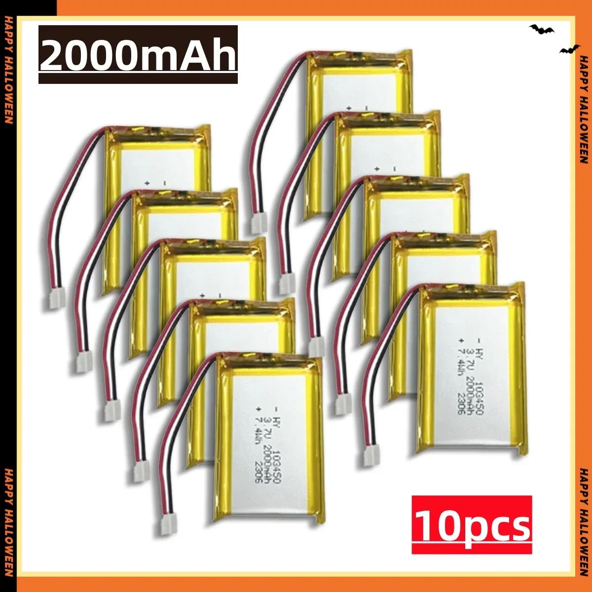 1034503.7V2000mAhПолимерныйлитиевыйаккумуляторJstPH2.0мм2-контактныйштекердлякамеры,GPS-навигатора,MP5,Bluetooth-гарнитуры