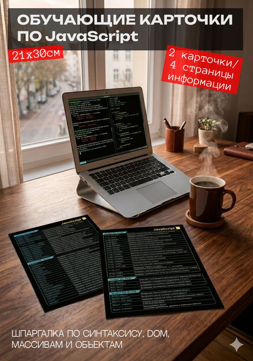 Javascript A4 Обучающие карточки по JavaScript A4 - синтаксис, DOM, массивы, объекты ...